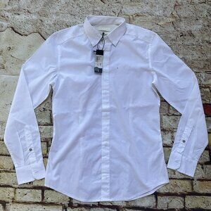 $98 Diesel Men’s S-Nap Shirt White Long Sleeves Size M